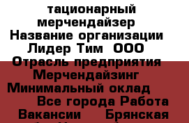 Cтационарный мерчендайзер › Название организации ­ Лидер Тим, ООО › Отрасль предприятия ­ Мерчендайзинг › Минимальный оклад ­ 27 800 - Все города Работа » Вакансии   . Брянская обл.,Новозыбков г.